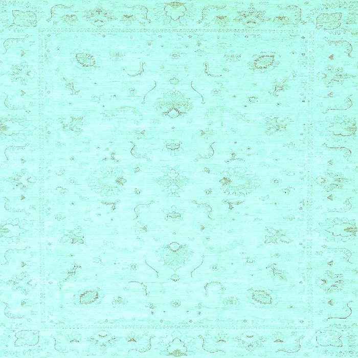 Square Machine Washable Oriental Light Blue Traditional Rug, wshabs3555lblu