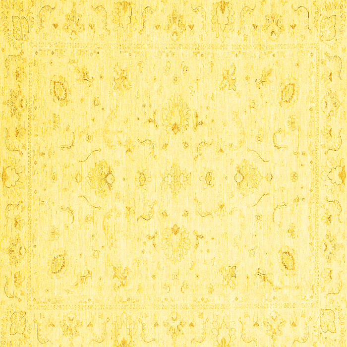 Square Machine Washable Oriental Yellow Traditional Rug, wshabs3555yw