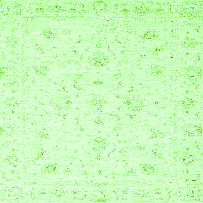 Square Machine Washable Oriental Green Traditional Area Rugs, wshabs3555grn