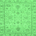 Square Abstract Emerald Green Modern Rug, abs3556emgrn