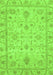 Machine Washable Abstract Green Modern Area Rugs, wshabs3556grn