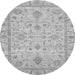 Round Abstract Gray Modern Rug, abs3556gry