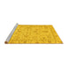 Sideview of Machine Washable Abstract Yellow Modern Rug, wshabs3556yw