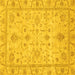 Square Machine Washable Abstract Yellow Modern Rug, wshabs3556yw