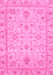 Machine Washable Abstract Pink Modern Rug, wshabs3556pnk