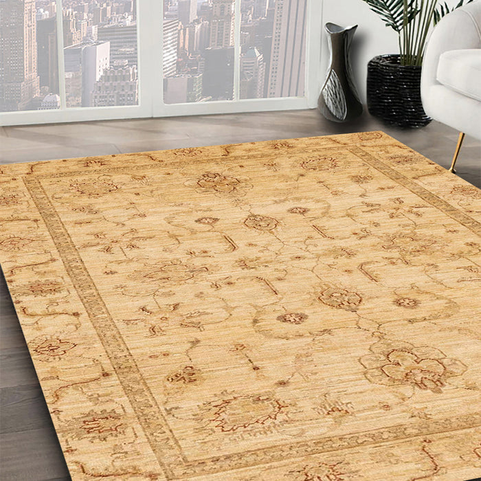 Machine Washable Abstract Dark Orange Rug in a Family Room, wshabs3556