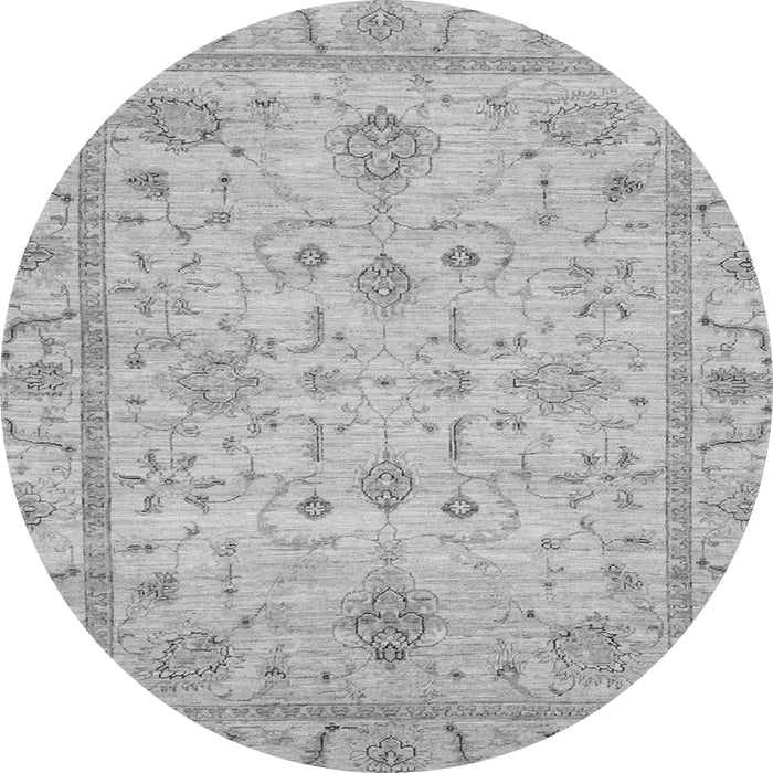 Round Machine Washable Abstract Gray Modern Rug, wshabs3556gry