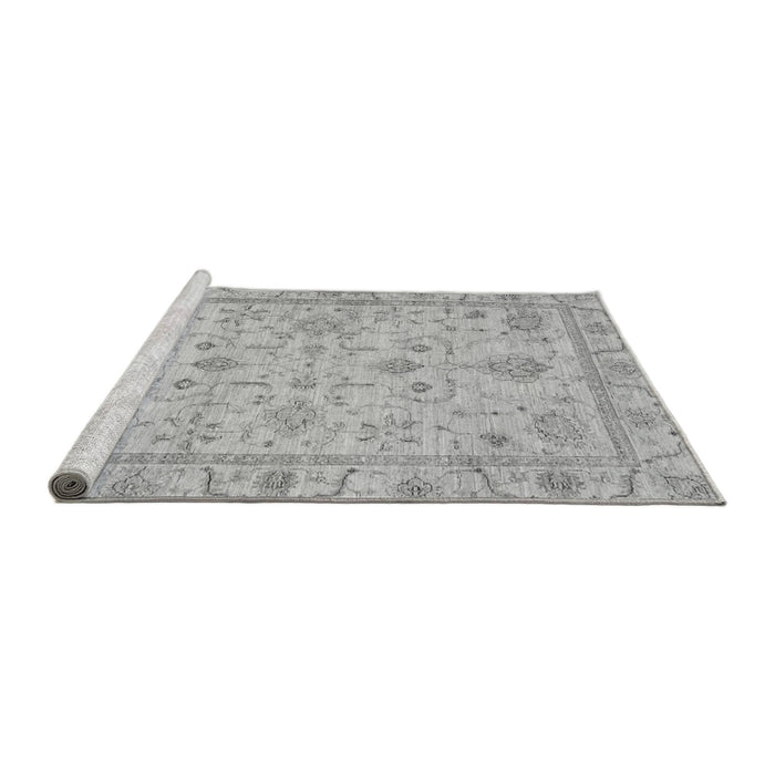 Sideview of Machine Washable Abstract Gray Modern Rug, wshabs3556gry