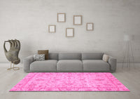 Machine Washable Abstract Pink Modern Rug, wshabs3556pnk