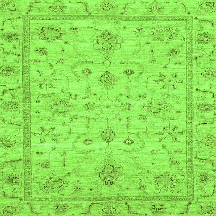 Square Machine Washable Abstract Green Modern Area Rugs, wshabs3556grn