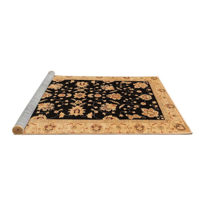 Sideview of Machine Washable Abstract Bakers Brown Rug, wshabs3557
