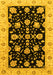 Machine Washable Oriental Yellow Traditional Rug, wshabs3557yw