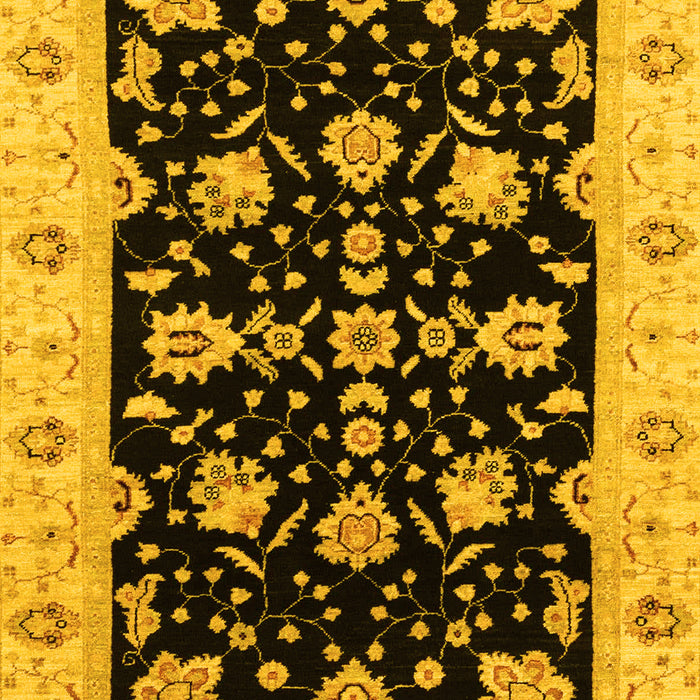Machine Washable Oriental Yellow Traditional Rug, wshabs3557yw