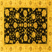 Square Machine Washable Oriental Yellow Traditional Rug, wshabs3557yw