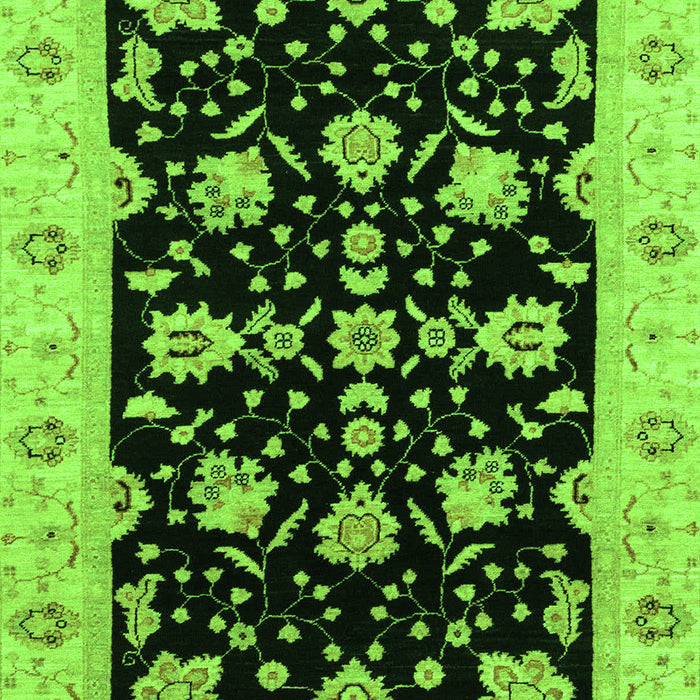 Machine Washable Oriental Green Traditional Area Rugs, wshabs3557grn