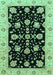 Machine Washable Oriental Turquoise Traditional Area Rugs, wshabs3557turq