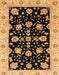 Machine Washable Abstract Bakers Brown Rug, wshabs3557