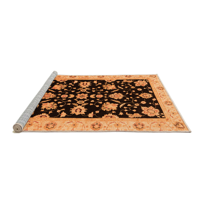 Sideview of Machine Washable Oriental Orange Traditional Area Rugs, wshabs3557org
