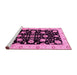 Sideview of Machine Washable Oriental Pink Traditional Rug, wshabs3557pnk