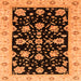 Square Machine Washable Oriental Orange Traditional Area Rugs, wshabs3557org