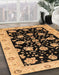 Abstract Bakers Brown Oriental Rug in Family Room, abs3557