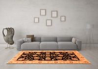 Machine Washable Oriental Orange Traditional Rug, wshabs3557org