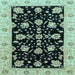 Square Oriental Light Blue Traditional Rug, abs3557lblu