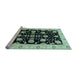 Sideview of Machine Washable Oriental Light Blue Traditional Rug, wshabs3557lblu