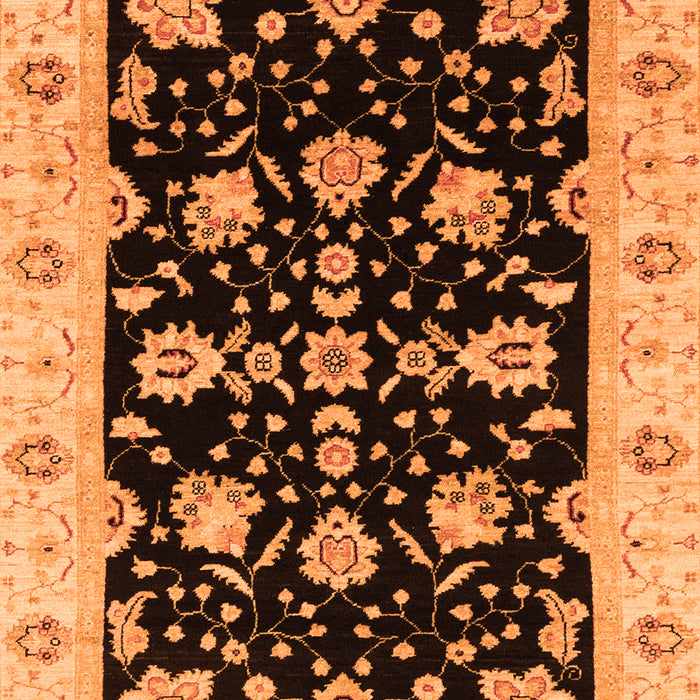 Machine Washable Oriental Orange Traditional Area Rugs, wshabs3557org