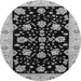 Round Oriental Gray Traditional Rug, abs3557gry