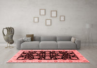 Machine Washable Oriental Red Traditional Rug, wshabs3557red