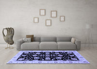 Machine Washable Oriental Blue Traditional Rug, wshabs3557blu