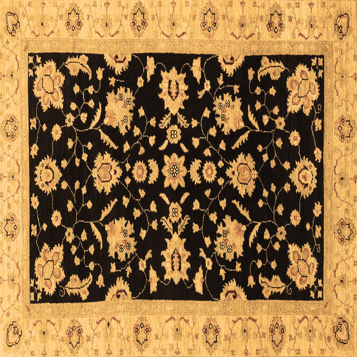 Square Machine Washable Oriental Brown Traditional Rug, wshabs3557brn