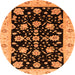 Round Oriental Orange Traditional Rug, abs3557org