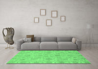 Machine Washable Abstract Emerald Green Modern Rug, wshabs3558emgrn