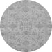 Round Machine Washable Abstract Gray Modern Rug, wshabs3558gry