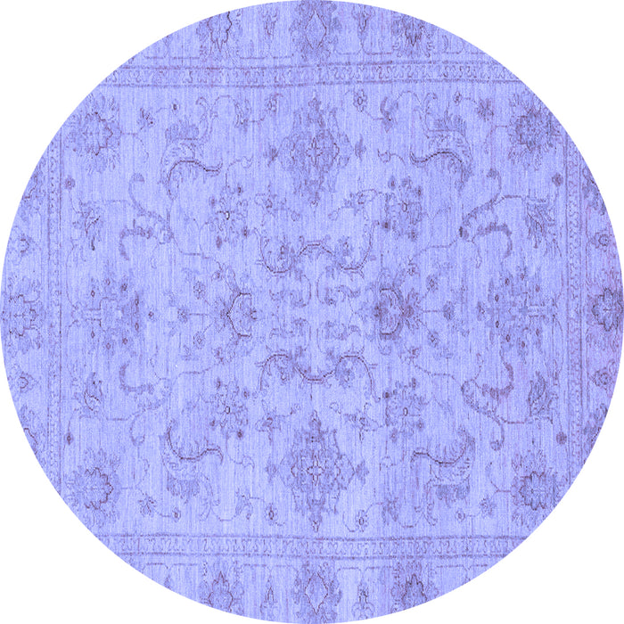 Round Machine Washable Abstract Blue Modern Rug, wshabs3558blu