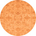 Round Abstract Orange Modern Rug, abs3558org