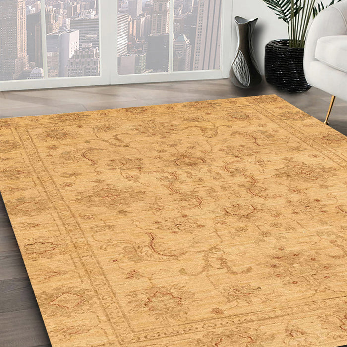 Machine Washable Abstract Dark Orange Rug in a Family Room, wshabs3558