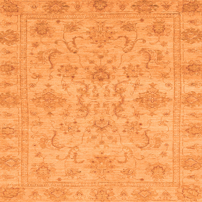 Square Machine Washable Abstract Orange Modern Area Rugs, wshabs3558org