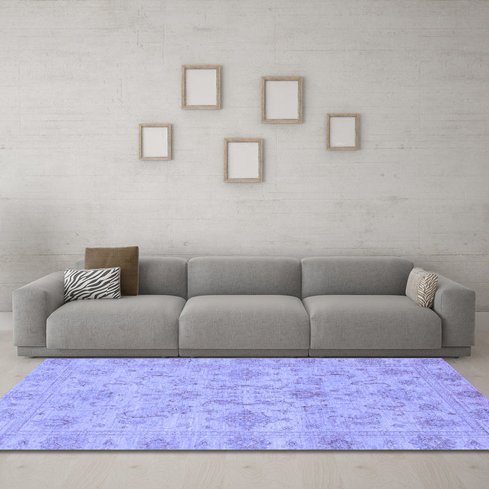 Machine Washable Abstract Blue Modern Rug in a Living Room, wshabs3558blu