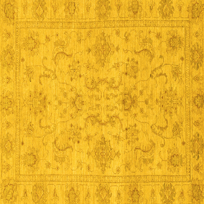Square Machine Washable Abstract Yellow Modern Rug, wshabs3558yw