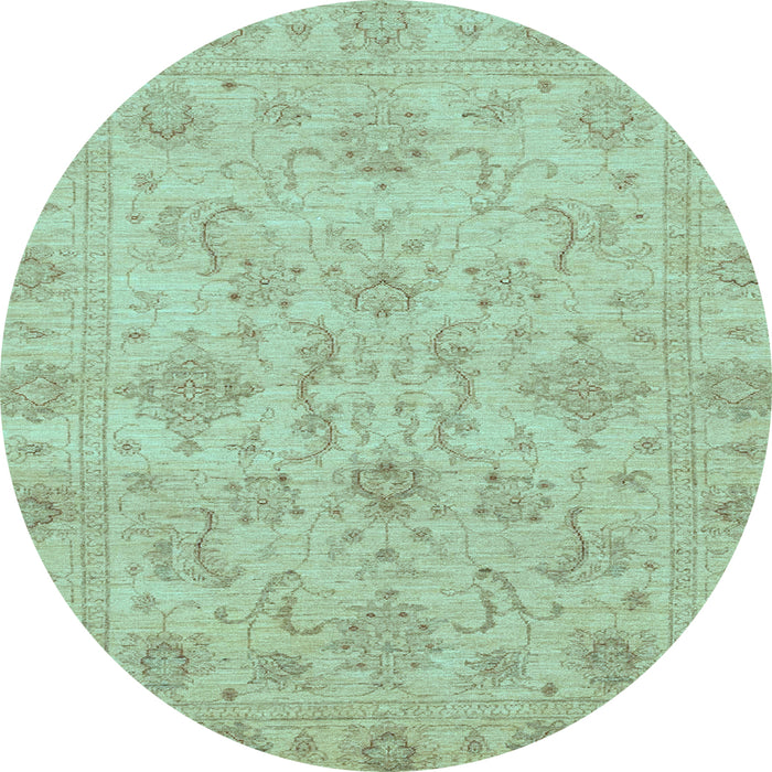 Round Machine Washable Abstract Light Blue Modern Rug, wshabs3558lblu