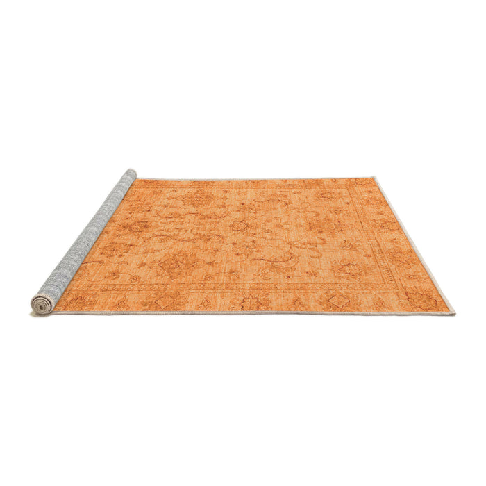 Sideview of Machine Washable Abstract Orange Modern Area Rugs, wshabs3558org