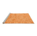 Sideview of Machine Washable Abstract Orange Modern Area Rugs, wshabs3558org