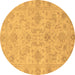 Round Abstract Brown Modern Rug, abs3558brn