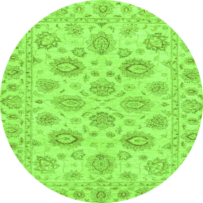 Round Abstract Green Modern Rug, abs3559grn