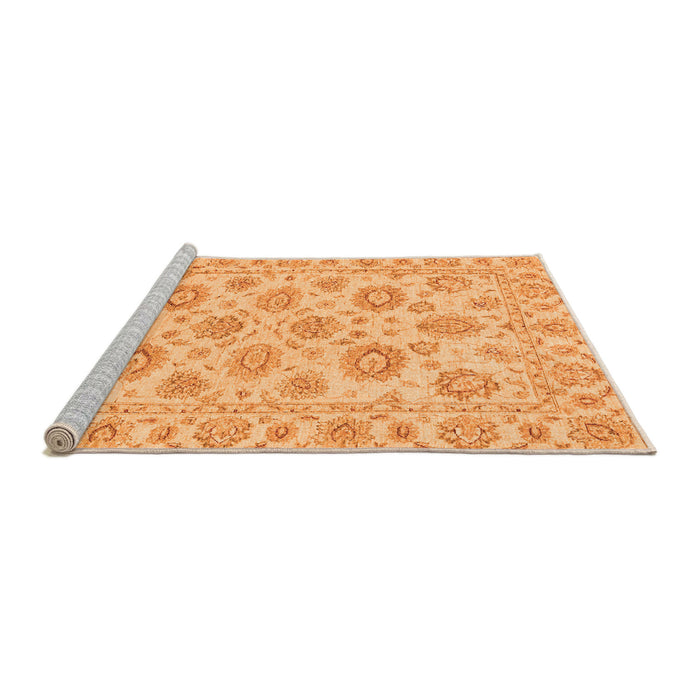 Sideview of Machine Washable Abstract Orange Modern Area Rugs, wshabs3559org