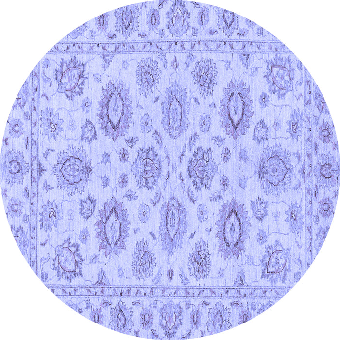 Round Abstract Blue Modern Rug, abs3559blu