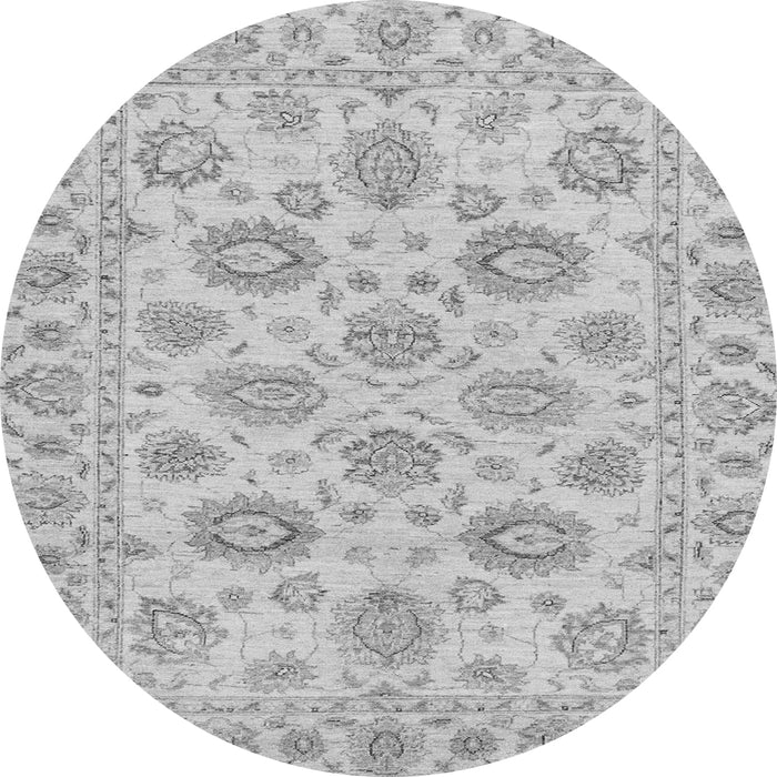 Round Abstract Gray Modern Rug, abs3559gry